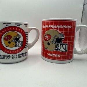 Two Vintage San Francisco 49ers Collector's Edition Mugs Red and White NFL